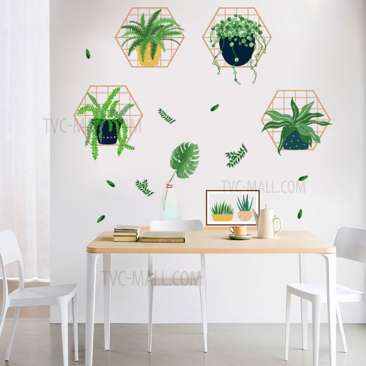 FANXI FX64136 Iron Frame Green Plant Classroom Dormitory Shop Decor Wall Sticker Decal-4