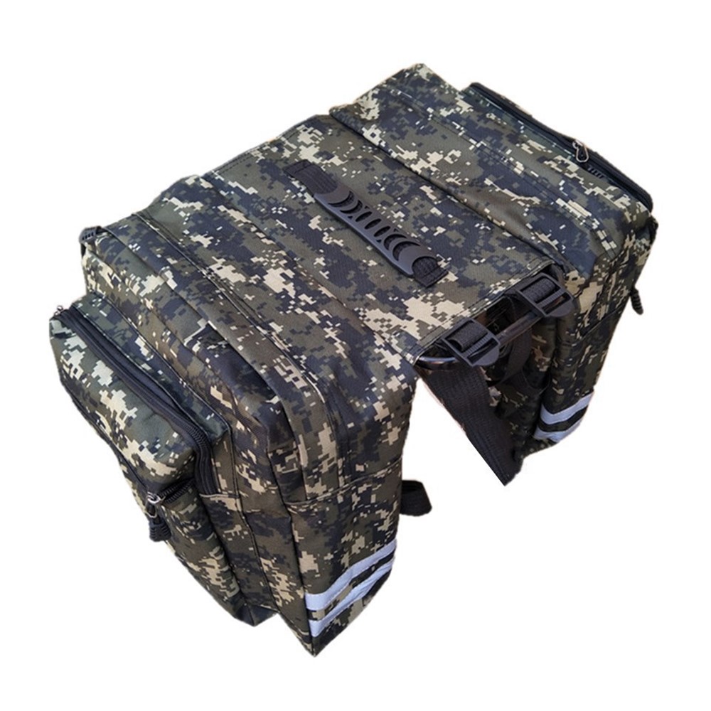 Bolso De La Bicicleta Bicicleta De Montaña Portabicicletas Montar Equipos De Camuflaje Paquete Doble - Verde-5