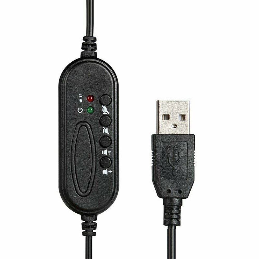 USB Laptop Computer Online Class Game Wired Call Customer Service Phone Headset with Microphone-8