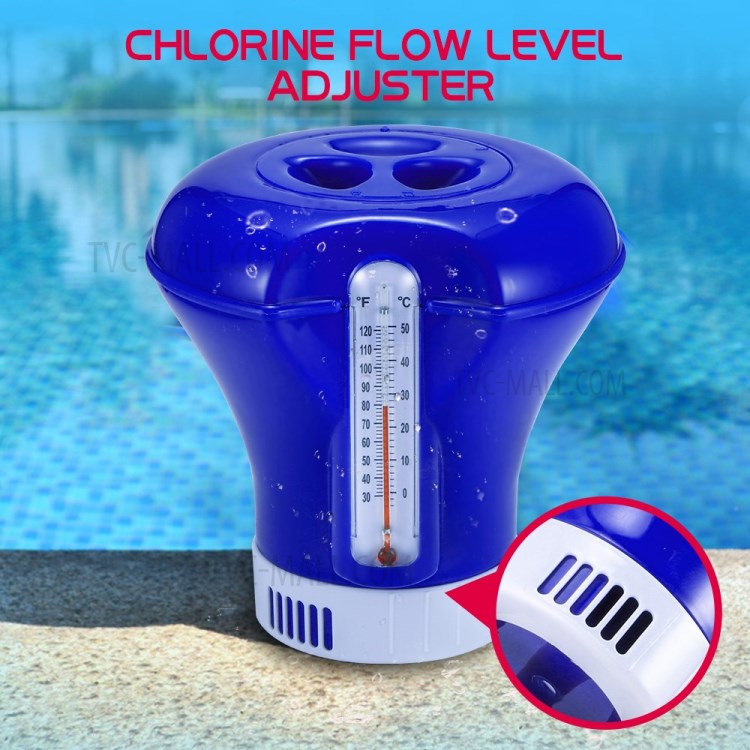 8-inch Automatic Medicine Dispenser Floating Medicine Box with Thermometer Swimming Pool Disinfection-3