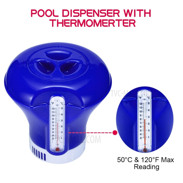 8-inch Automatic Medicine Dispenser Floating Medicine Box with Thermometer Swimming Pool Disinfection-4