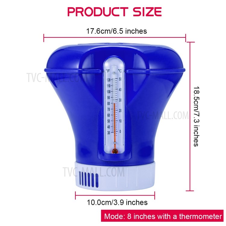 8-inch Automatic Medicine Dispenser Floating Medicine Box with Thermometer Swimming Pool Disinfection-7