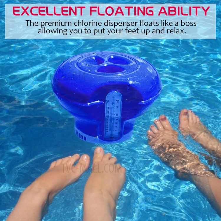 8-inch Automatic Medicine Dispenser Floating Medicine Box with Thermometer Swimming Pool Disinfection-9