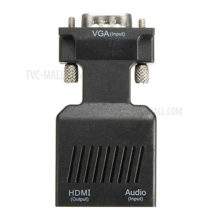 Video Converter with Audio Port HDMI to VGA HD Video Computer Box Adapter (Black)-11