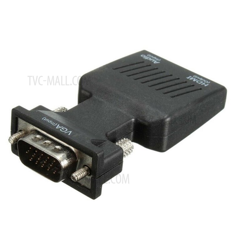 Video Converter with Audio Port HDMI to VGA HD Video Computer Box Adapter (Black)-12