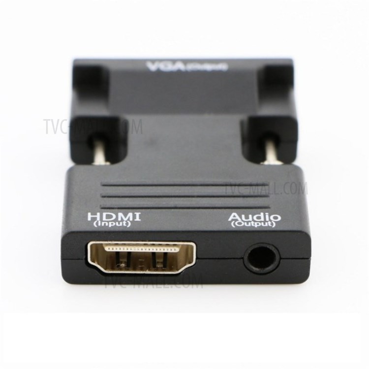Video Converter with Audio Port HDMI to VGA HD Video Computer Box Adapter (Black)-8