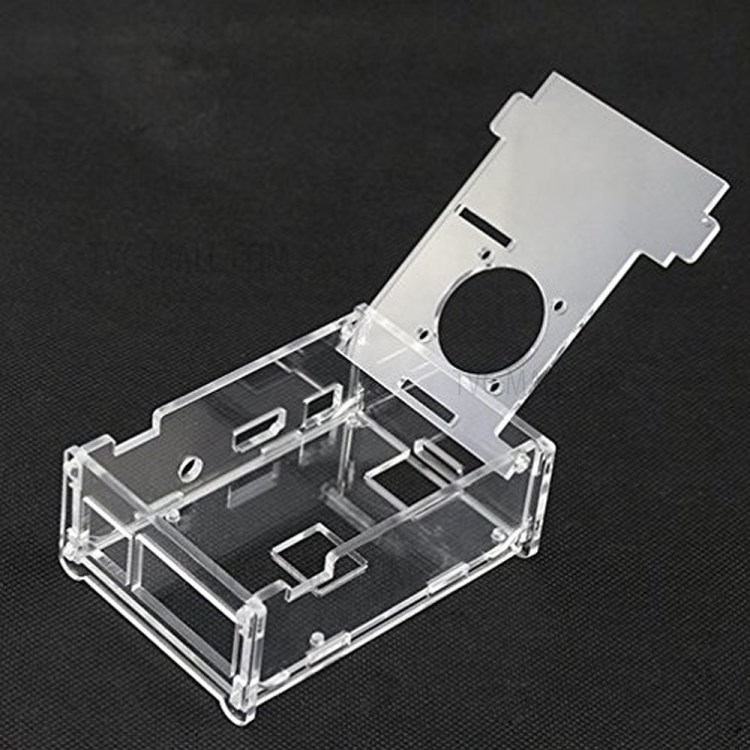 For Raspberry Pi 2/3/B+ Clear Acrylic Case + Cooling Fan + Heatsink-10