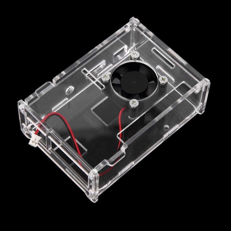 For Raspberry Pi 2/3/B+ Clear Acrylic Case + Cooling Fan + Heatsink-6