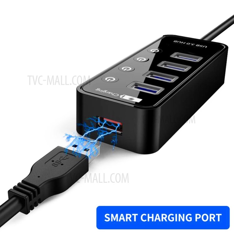 Con El / Apagado USB Distribuidor De Apoyo Del PC Portátil De Alta Velocidad 4 - Puerto USB 3.0 HUB-2