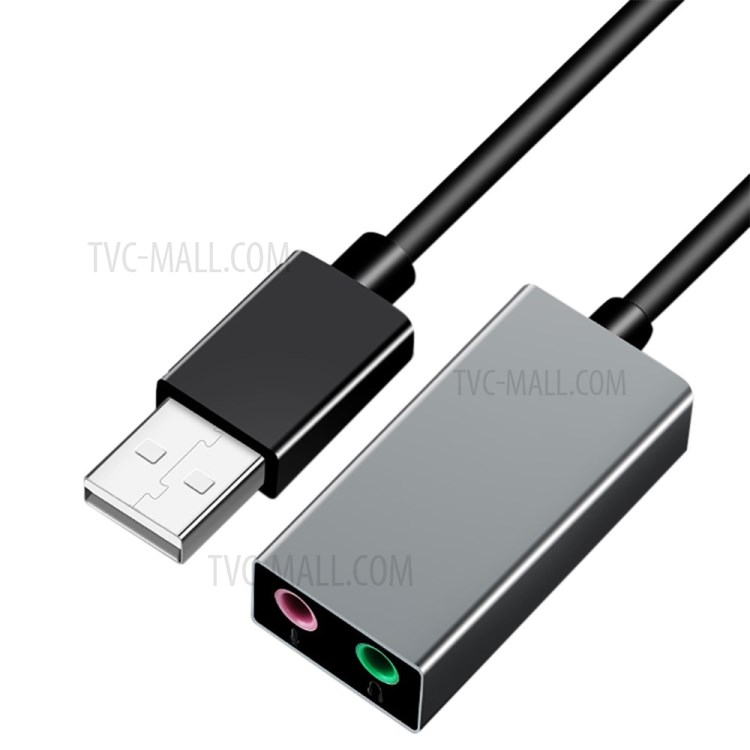 USB Dual - channel Aluminum Alloy Drive Free Game Playing Independent Audio Live Broadcast External Sound Card