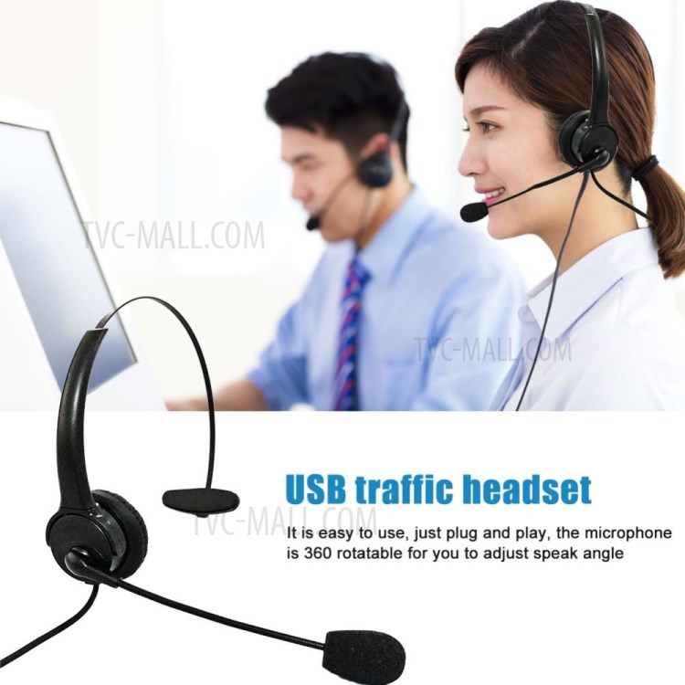 Au Au Au Au Au Au Au Au Auscultador USB Com Auscultador De Serviço Ao Cliente Com Microfone-10