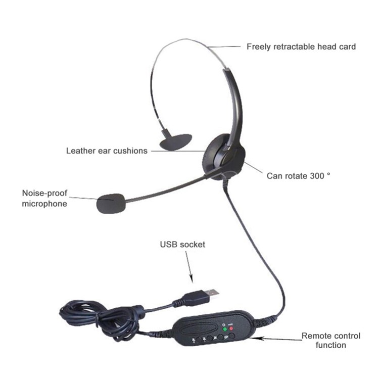 102U Computer Headset USB Mit Mikrofonkundendienst Headset