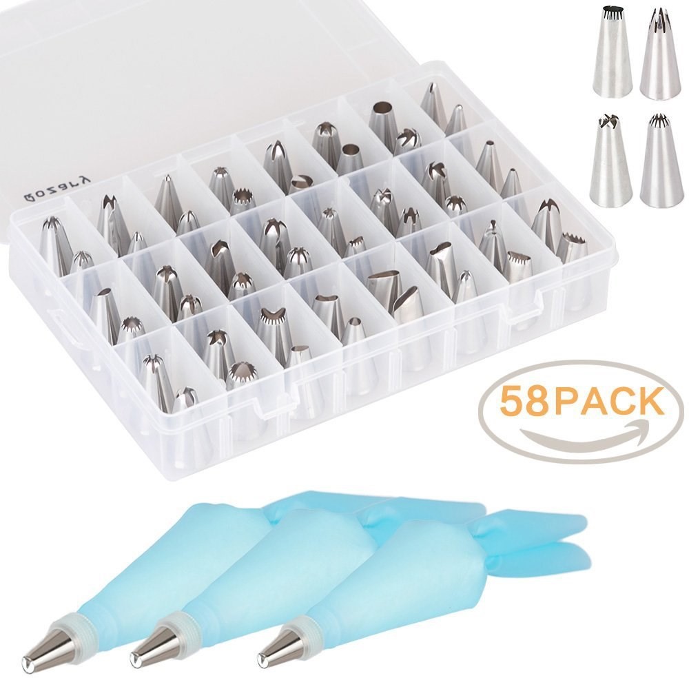 58 Pcs / Gâteau Fixé Buse De Sac De Crème TPU-1