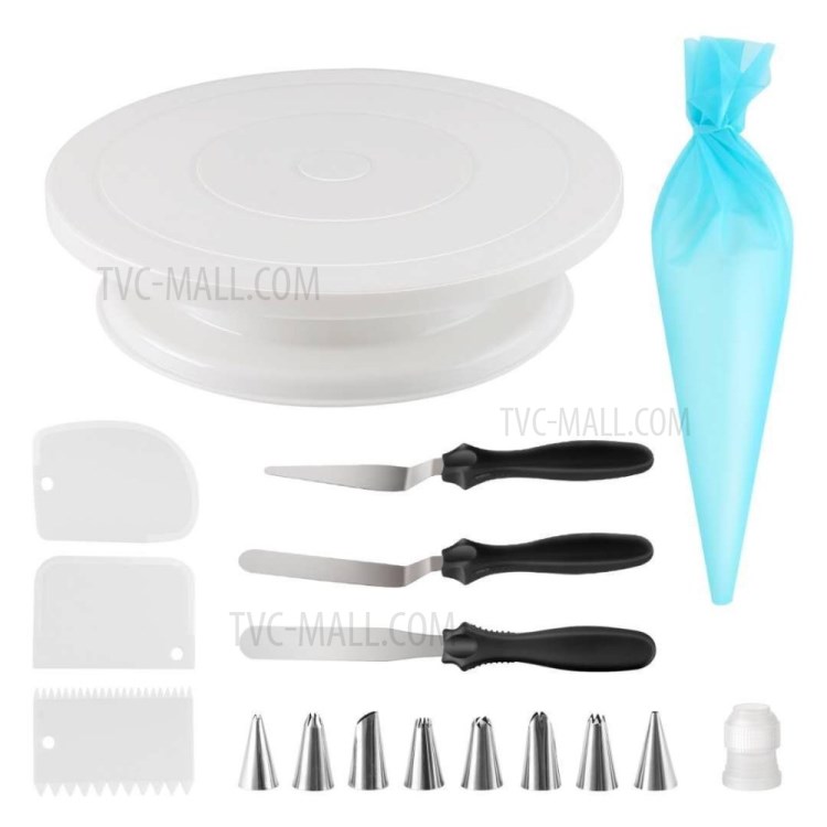 17 Pcs/Set Cake Supplies Stainless Steel Baking Spatula Cupcake Pastry Bags Nozzles-1