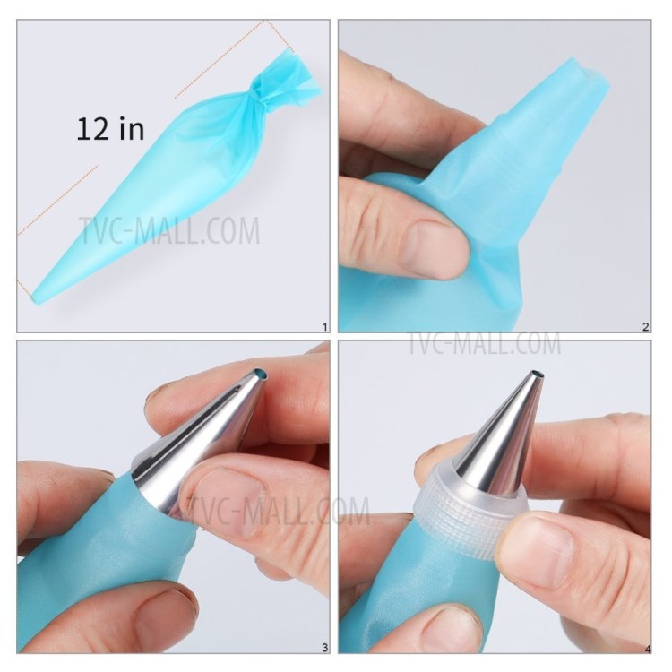 17 Pcs/Set Cake Supplies Stainless Steel Baking Spatula Cupcake Pastry Bags Nozzles-7