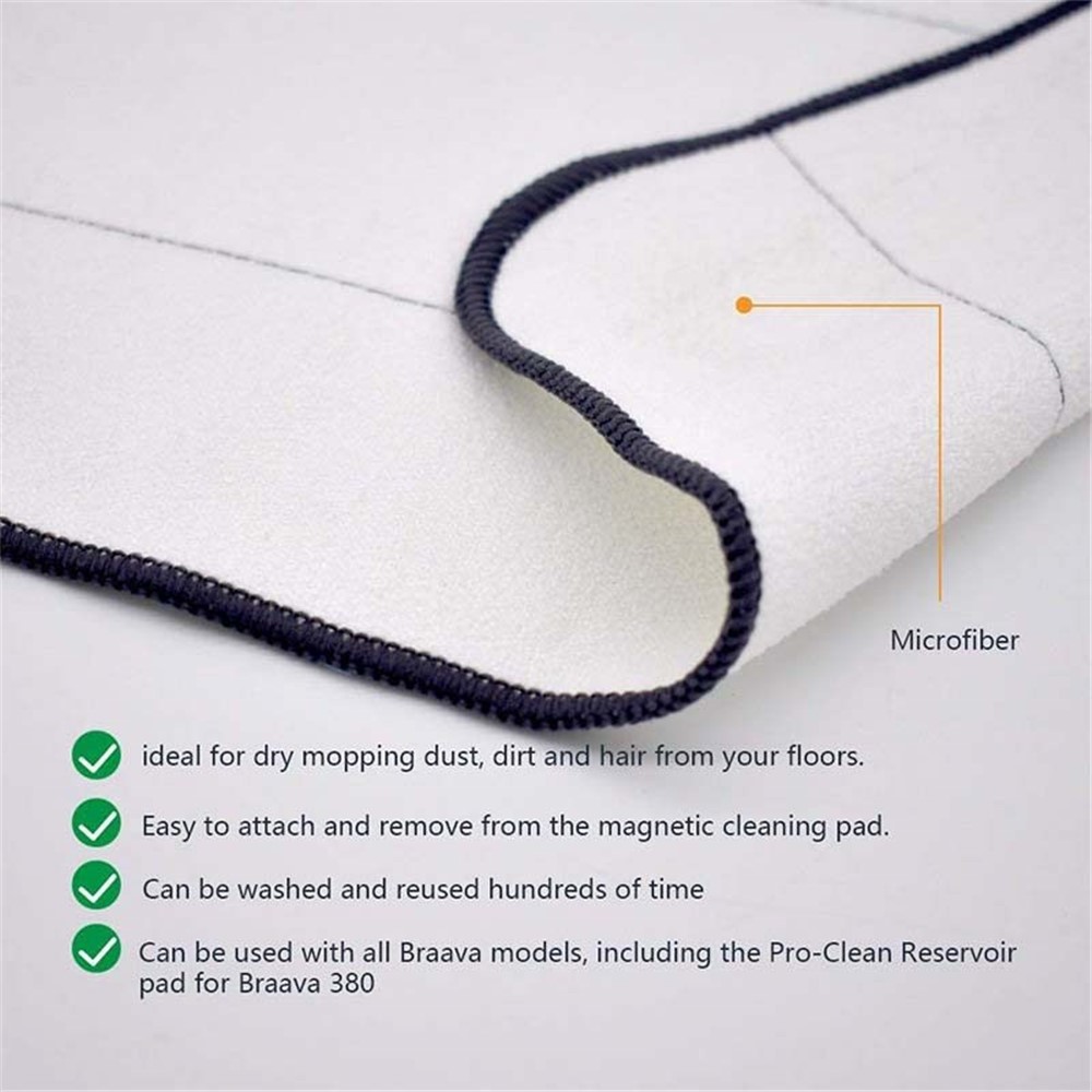 Wet Mopping Pad Dry Sweeping Pad Replacement for iRobot Braava 321 380 320 380t 390t Mint 5200C 5200 4200 4205 - White//10Pcs/Set-4