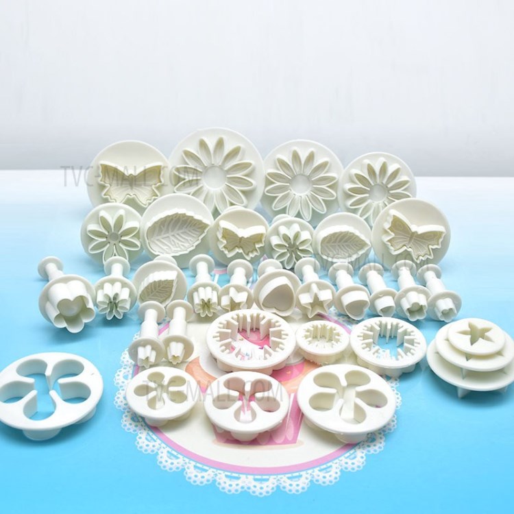 33PCS Baking Tools Cake Mold Set Plastic Spring Biscuit Compression Mold Cake Mold-16