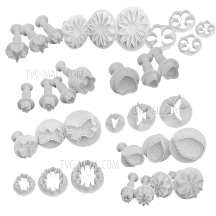 33PCS Baking Tools Cake Mold Set Plastic Spring Biscuit Compression Mold Cake Mold-7