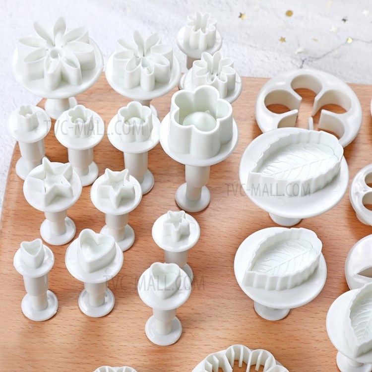 33PCS Baking Tools Cake Mold Set Plastic Spring Biscuit Compression Mold Cake Mold-9