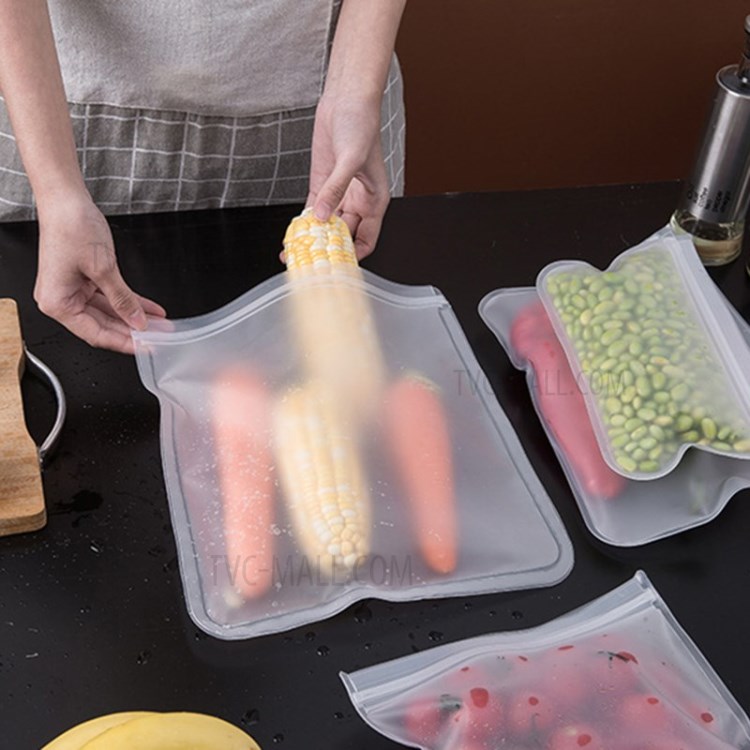12 Pcs/Bag Transparent Frosted PEVA Refrigerator Food Storage Container Sealed Bag-10