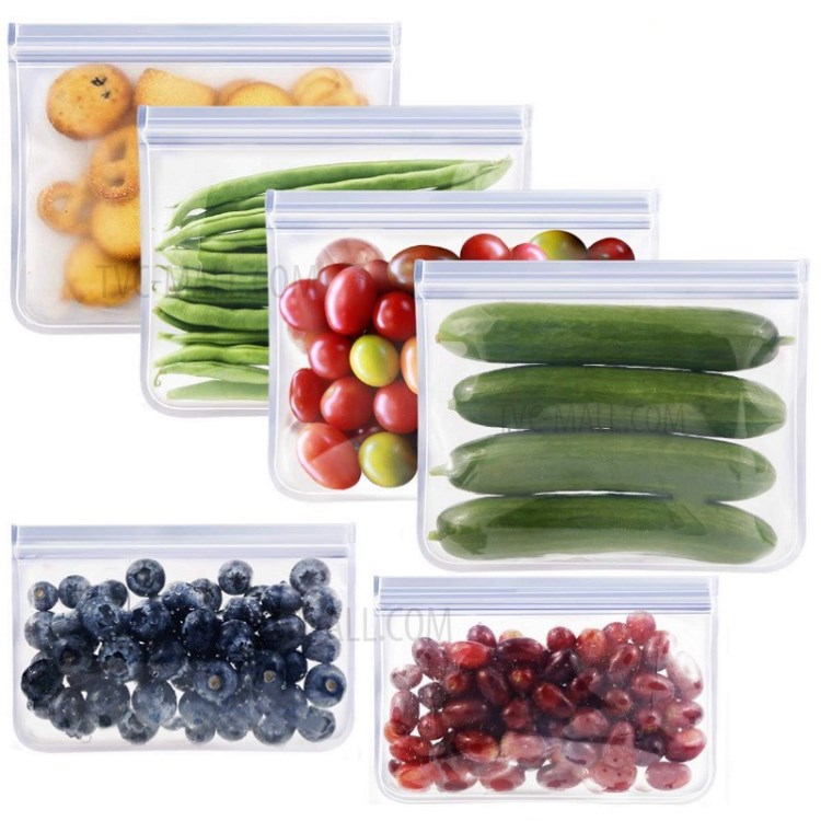 12 Pcs/Bag Transparent Frosted PEVA Refrigerator Food Storage Container Sealed Bag-2