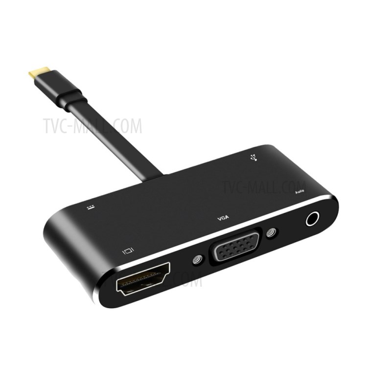 5 In 1 USB-C Tipo Mozzo - C A HDMI + VGA + 3.5MM + USB3.0 + PD-1