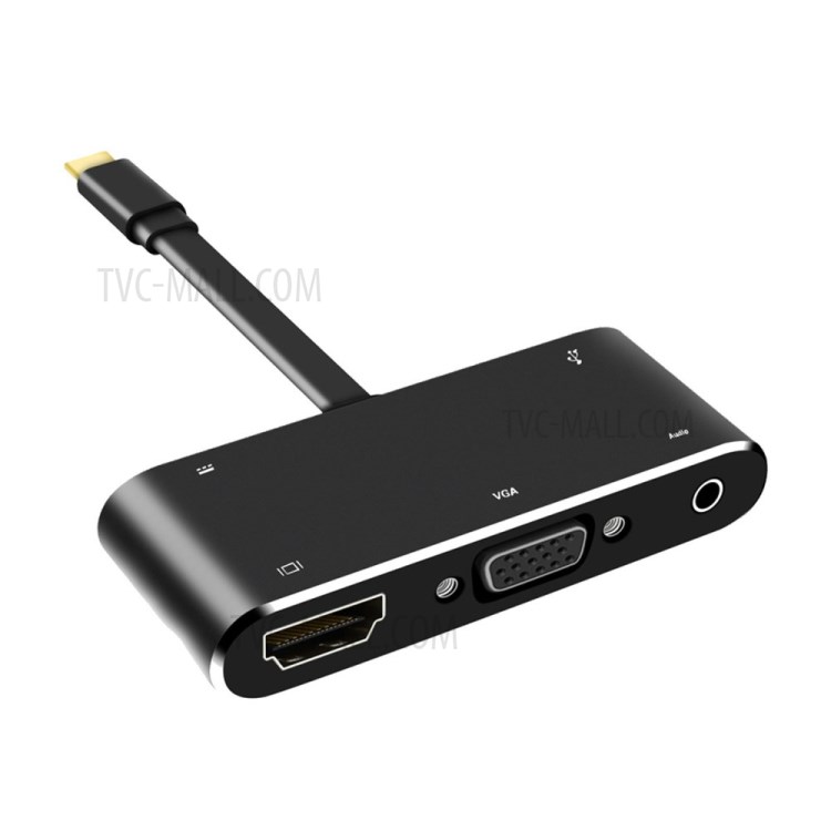 5 in 1 USB-C Hub Type - C to HDMI+VGA+3.5MM+USB3.0+PD-1