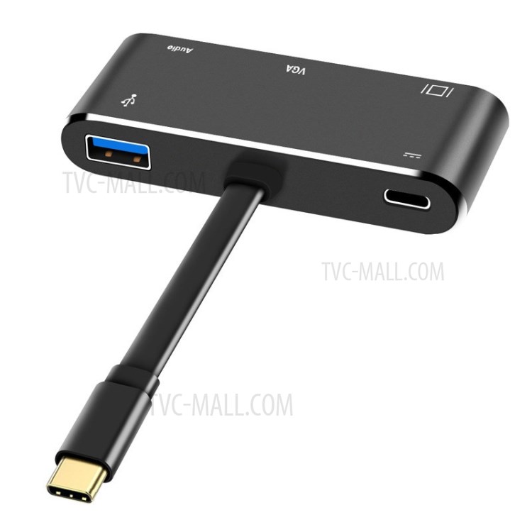 5 In 1 USB-C Tipo Mozzo - C A HDMI + VGA + 3.5MM + USB3.0 + PD-4