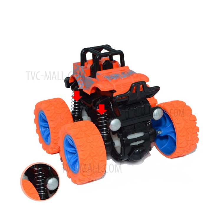 Juguete De Los Niños Gran Tracción En Las Cuatro Ruedas De Inercia Vehículo Todoterreno Juguete Vehículo De Doble Simulación De Oscilación - Naranja-2