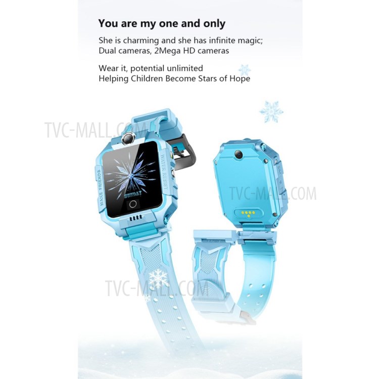 Q19 Kids Smart Watch 4G GPS Position Kids Dual Camera Security Bracelet Waterproof Kids Watch - Ice Snow Color/American Version - Ice Snow Color//American Version-7