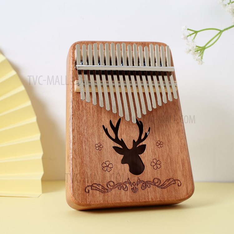 Kalimba 17-note Thumb Piano Customized Mahogany Wood Musical Instrument - Upgraded Mahogany//Deer-1