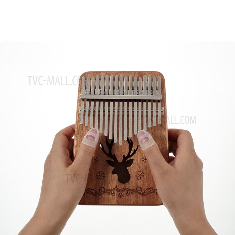 Kalimba 17-note Thumb Piano Customized Mahogany Wood Musical Instrument - Upgraded Mahogany//Deer-5