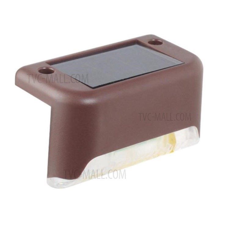 Solar Deck Lights Solar Step Lights Outdoor Waterproof LED Solar Fence Lamp - Brown/1PC