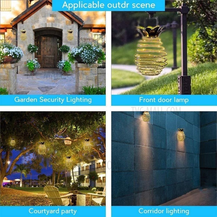 Solar Garden Lights Outdoor Pineapples Porch Landscaping Decoration LED Lights-9