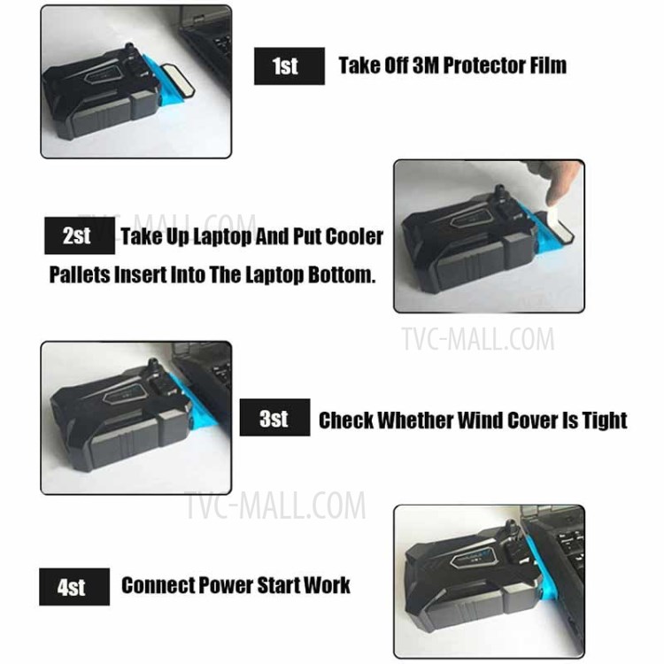 Portable USB Cooler Air External Extracting Cooling Fan Base Radiator for Notebook Laptop-16