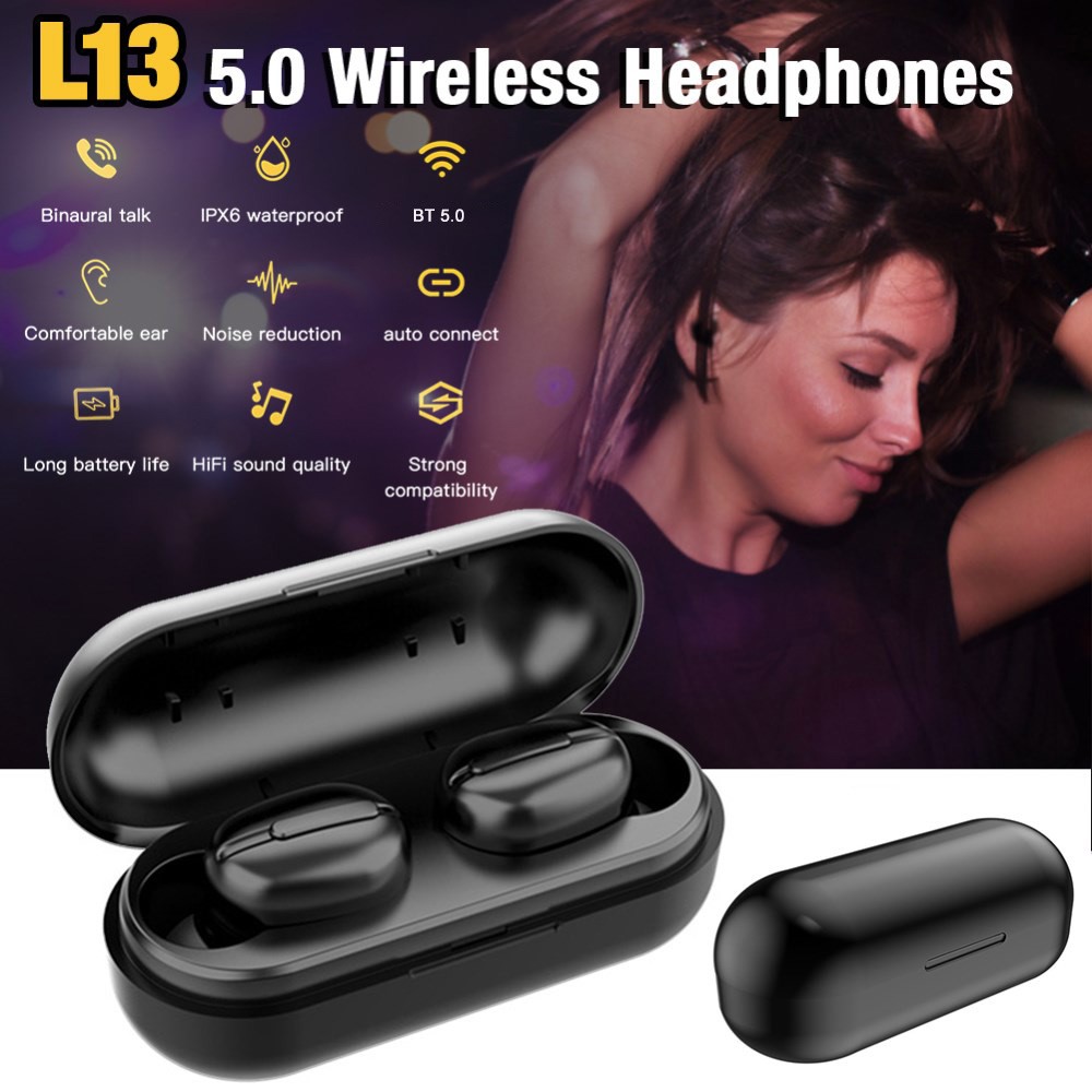 L13 Waterpoof Estéreo TWS Bluetooth 5.0 Auriculares Auriculares Auriculares Con Papelera De Carga-10