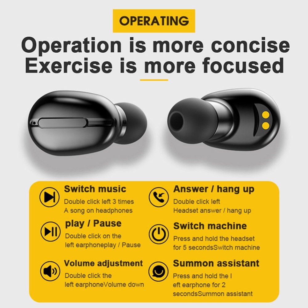 L13 Waterpoof Stereo TWS Bluetooth 5.0 Earphone Earbud Headsets with Charging Bin-13