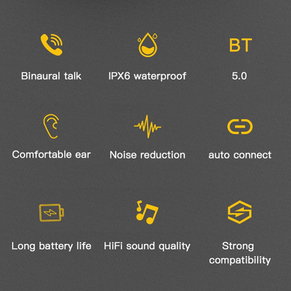 L13 Waterpoof Stereo TWS Bluetooth 5.0 Earphone Earbud Headsets with Charging Bin-5