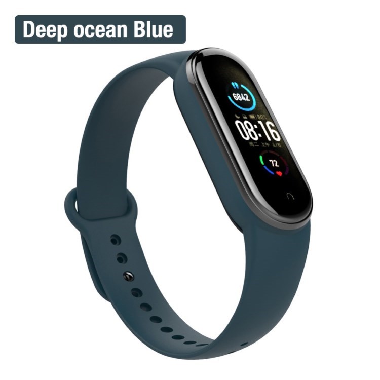 Silicone Smart Watch Band Replacement for Xiaomi Mi Band 5 - Deep Ocean Blue