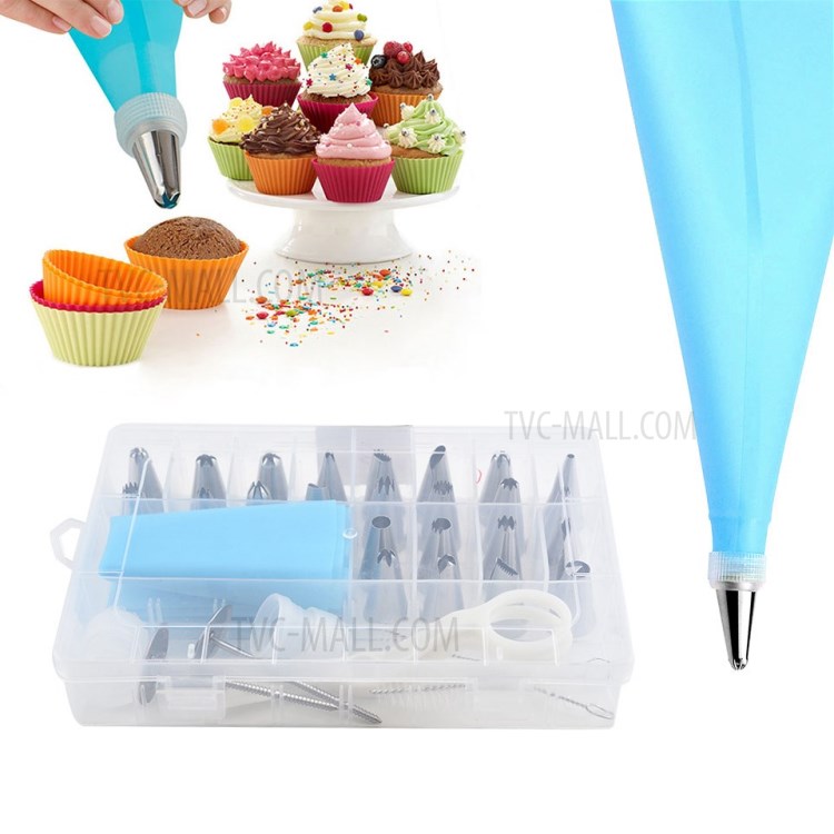 34PCS Pastry Bag Nozzle Converter Set Dessert Confectionery Cake Pastry Bag Reusable Nozzles Cake DIY Decorating Tools-1