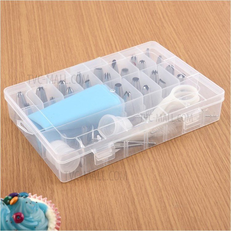 34PCS Pastry Bag Nozzle Converter Set Dessert Confectionery Cake Pastry Bag Reusable Nozzles Cake DIY Decorating Tools-12