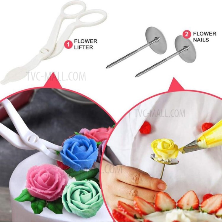 34PCS Pastry Bag Nozzle Converter Set Dessert Confectionery Cake Pastry Bag Reusable Nozzles Cake DIY Decorating Tools-6