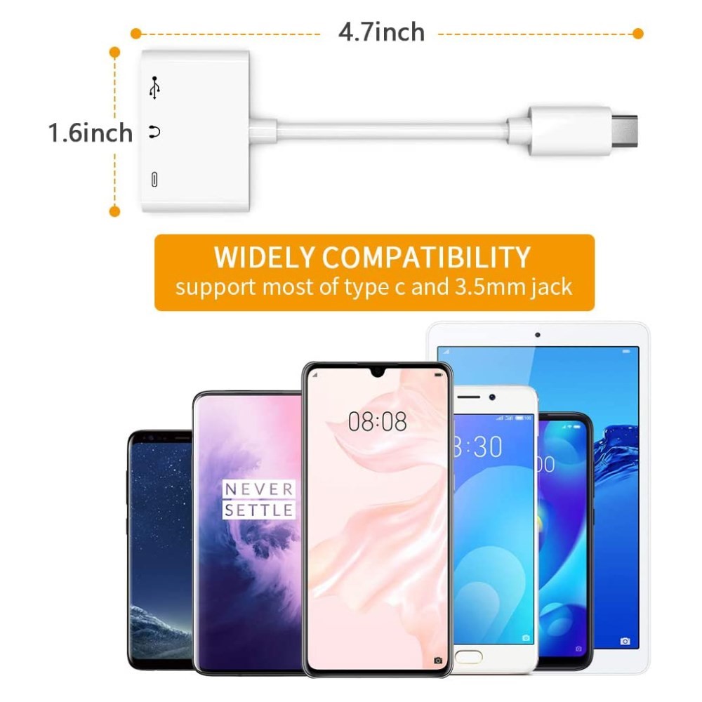 3-In-1 Adapter For Type - C To 3.5mm Jack Audio USB 3.0/2.0 Digital Camera Reader OTG Adapter With Charging Interface-15