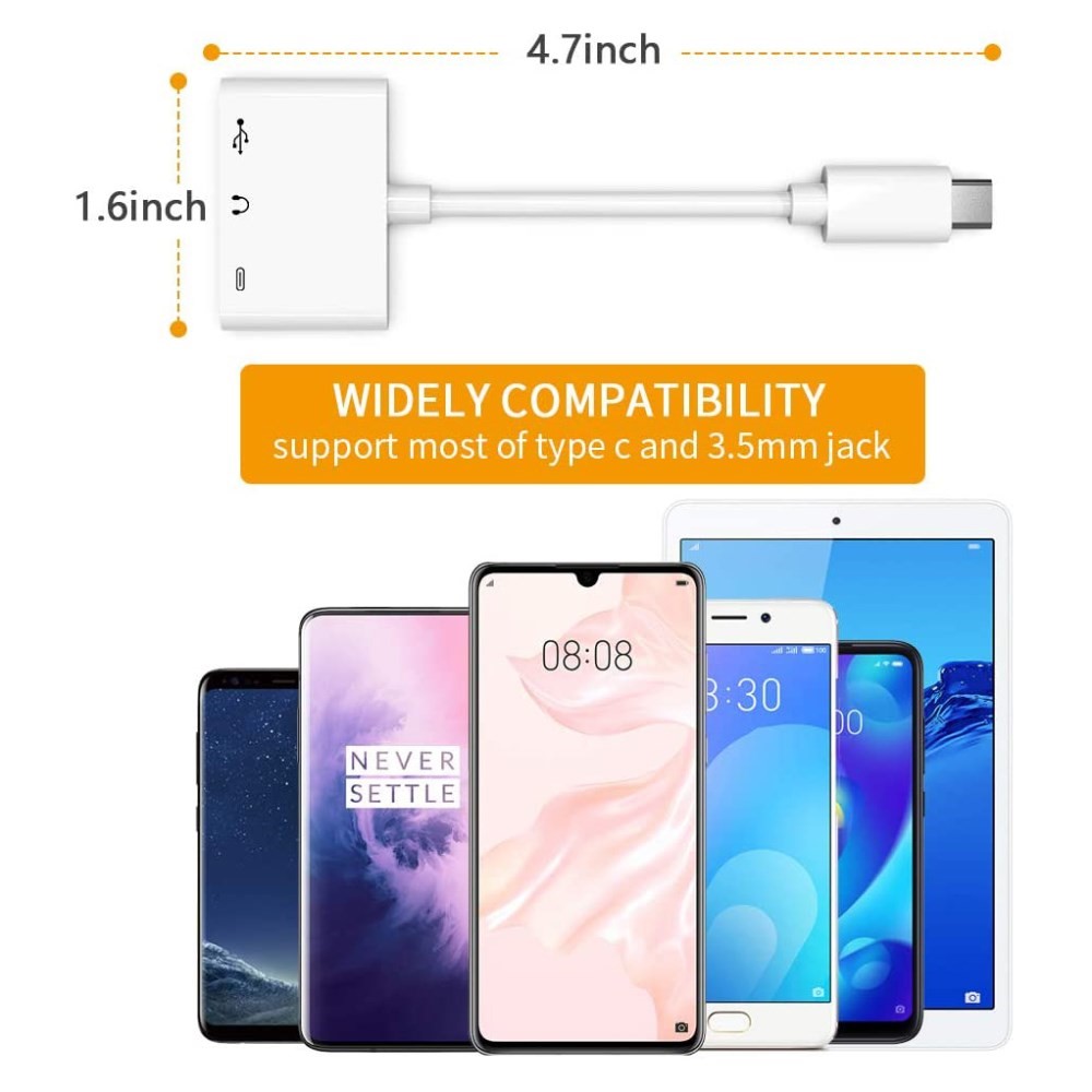 Adaptador 3 en 1 Para el Tipo - C a 3.5 mm Audio Audio USB 3.0/2.0 Lector de Cámara Digital OTG Adaptador Con Interfaz de Carga