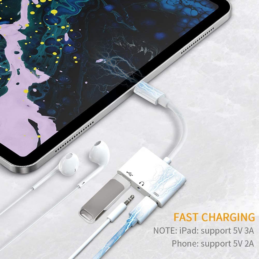 3-In-1 Adapter For Type - C To 3.5mm Jack Audio USB 3.0/2.0 Digital Camera Reader OTG Adapter With Charging Interface-3