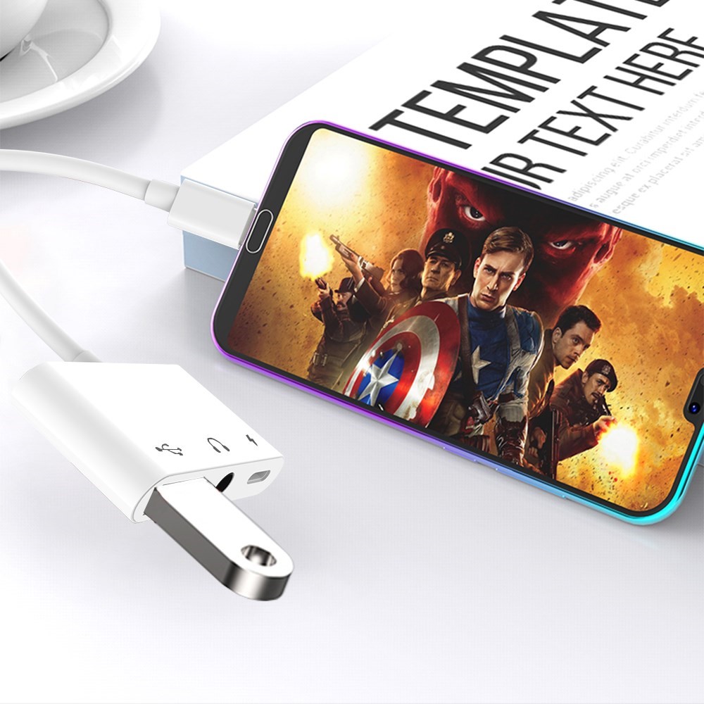 3-In-1 Adapter For Type - C To 3.5mm Jack Audio USB 3.0/2.0 Digital Camera Reader OTG Adapter With Charging Interface-8
