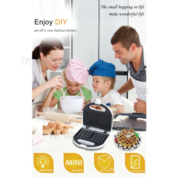 Waffle Maker Cake Cupcake Non-stick Baking Machine Electric Kitchen Dessert Bread Waffle Maker - EU Plug-4