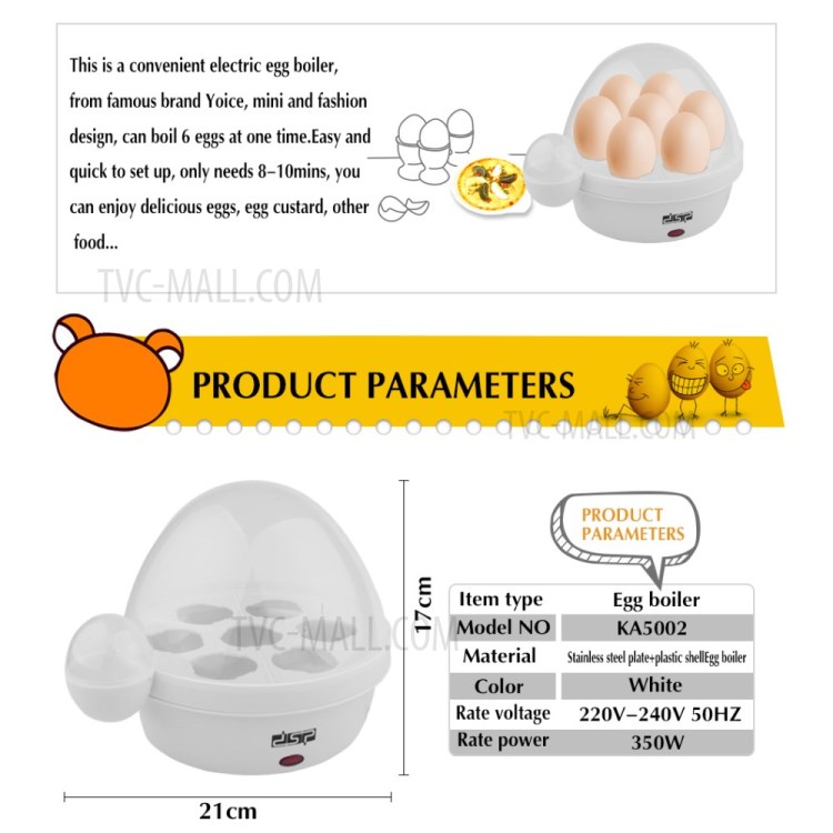 DSP Egg Boilers Multifunctional Braises Custard Belt Steaming Bowl Kitchen Rapid Electric Egg Cooker-3