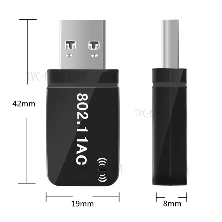 Placa De Rede Wi-Fi De Banda Dupla 2.4G / 5.8G Placa De Rede Sem Fio Receptor USB Dongle 3.0 Wi-fi Para Janelas Mac-11
