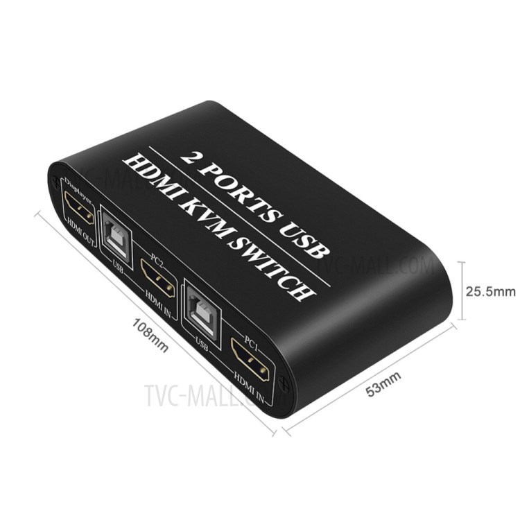 2 Port USB KVM Switch Box Supports Hot - Key Switch for Netware Dos Linux Unix Windows-4